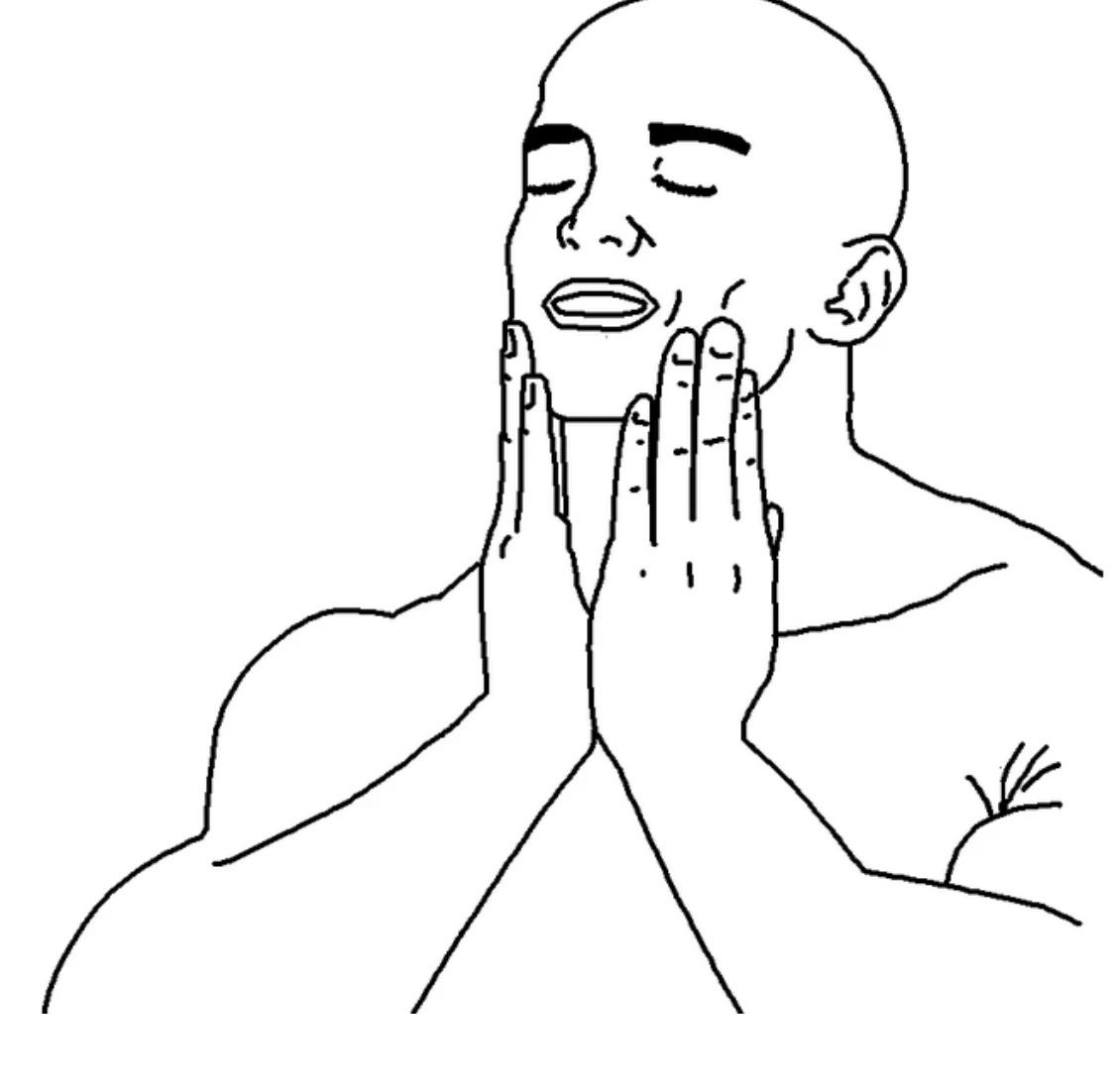 rubs face meme