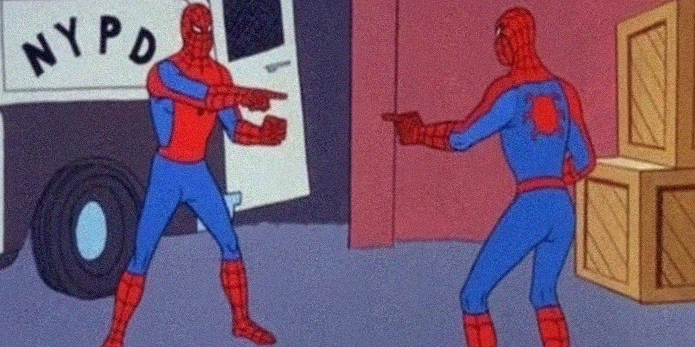 spiderman pointing at spiderman meme
