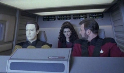 Data piloting a shuttlecraft