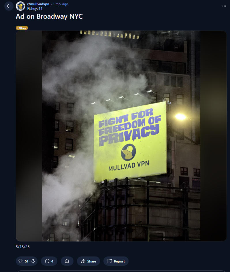 https://www.reddit.com/r/mullvadvpn/comments/1knp3jl/ad_on_broadway_nyc/