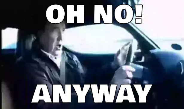 Oh no anyway but Clarkson's in a Tesla