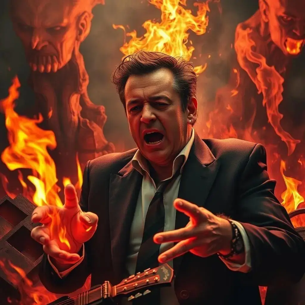 Image with seed 1355480001 generated via AI Horde through @aihorde@lemmy.dbzer0.com. Prompt: elon musk in hell being awfully tortured and painfully regretting all the gaslighting, grifting, lying, manipulation, nazi shit he did, because he's a piece of shit