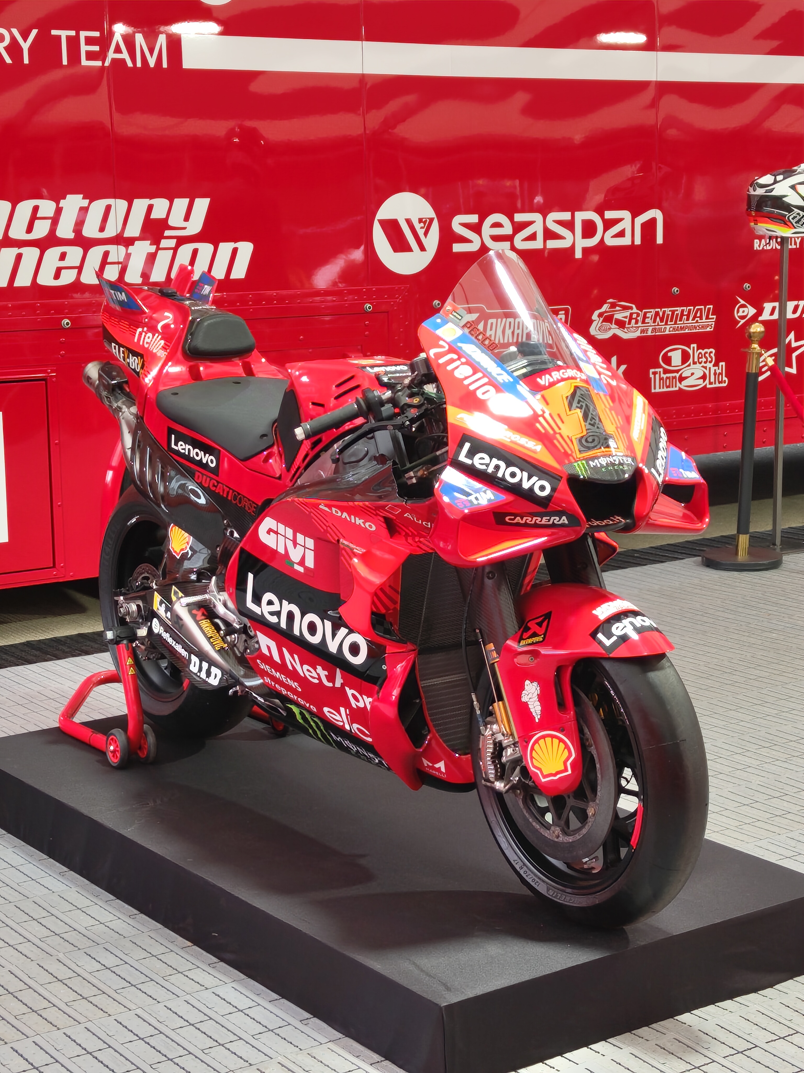 Image of the Ducati Desmosedici 2024 Moto GP bike taken at the 2025 Pittsburgh Supercross