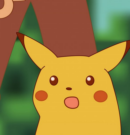 Image screenshot of surprised Pikachu meme template