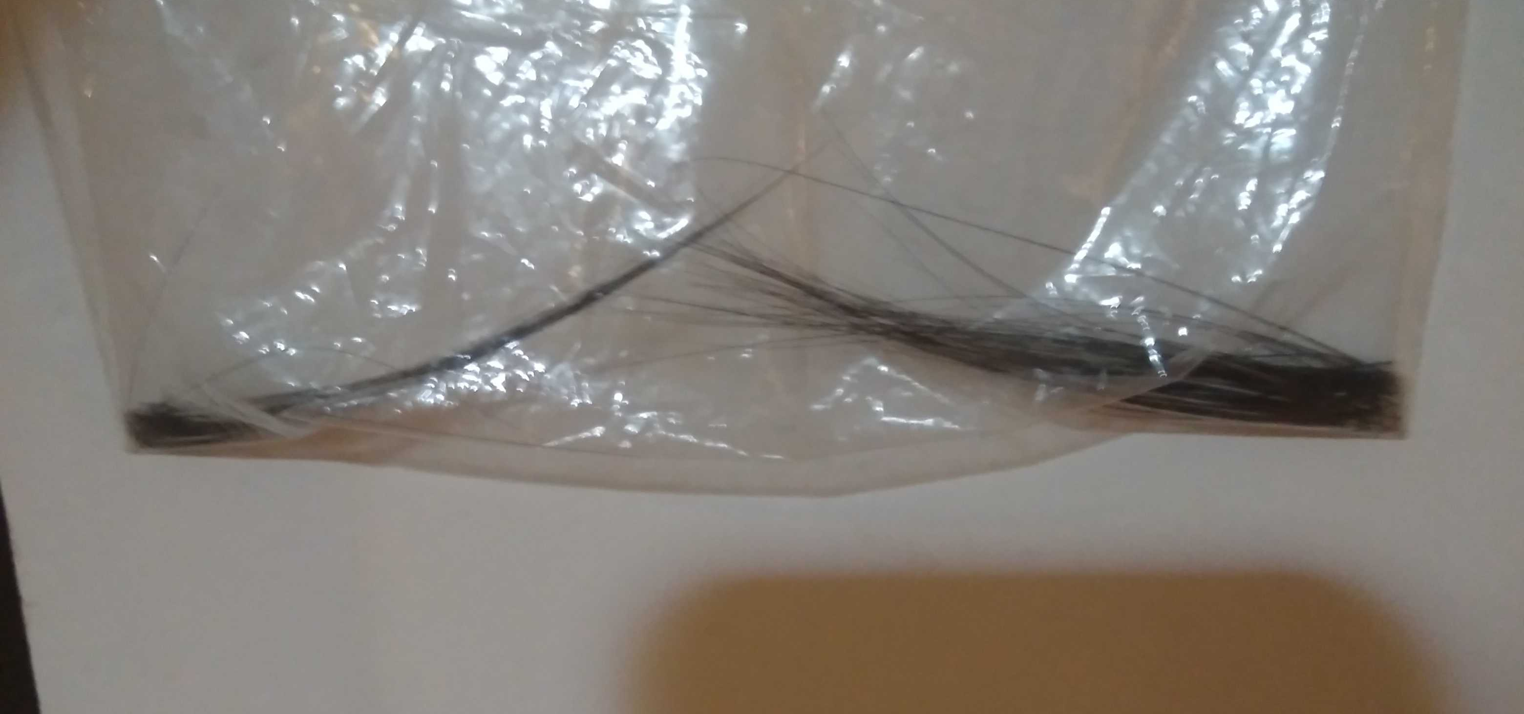 a collection of whiskers from at least four cats, found around the house while cleaning