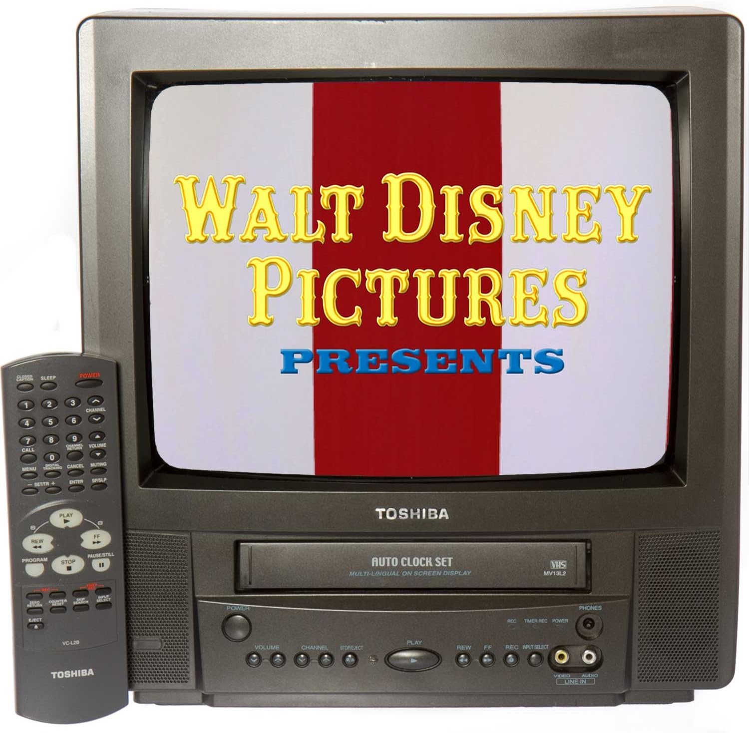 "a crt tv with built in vcr"