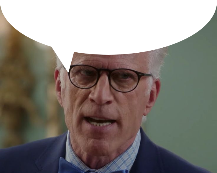 "Michael" from "The Good Place" speech-bubble meme