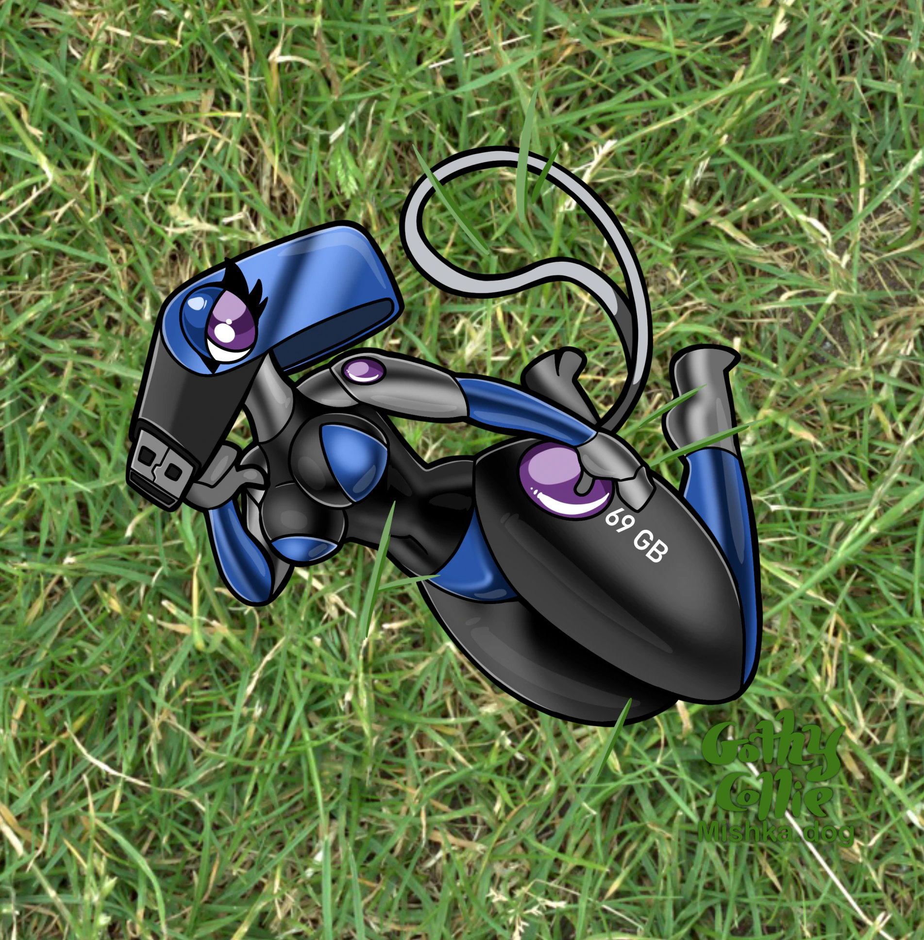 A curvy Anthro-lady version of some USB stick the artist found lying abandoned in a field