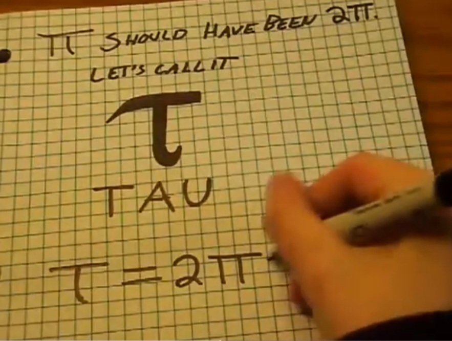 a frame from vi Hart's tau video