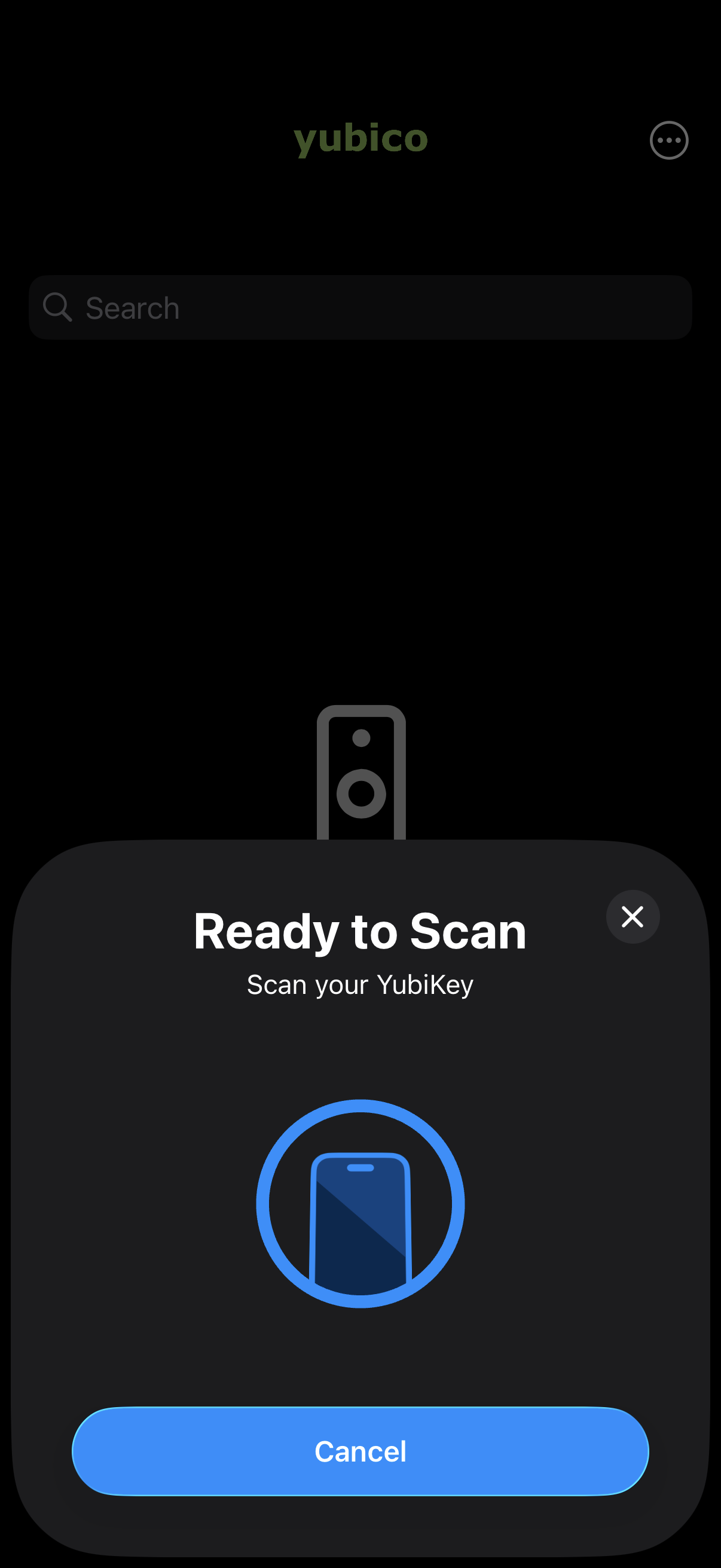 Swipe down to scan for NFC
